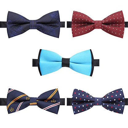 AUSKY 8 PACKS Elegant Adjustable Pre-tied Bow Ties for Men Boys (1&4&5&6&8 Pack for option) - color: K