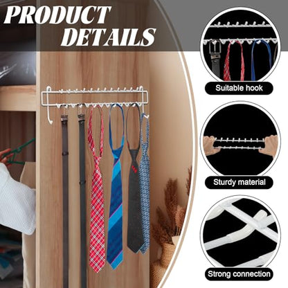 Gisafai 4 Pcs Tie Rack Organizer Wall Mounted, Belt Holder Rack
