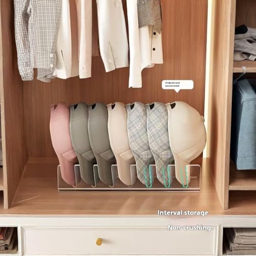 Acrylic Baseball Cap Organizer Rack 2-Pack - Holds 14 Hats, No Install Space Saving Display Stand for Closet, Bedroom, Entryway (Clear) - size: 2pack