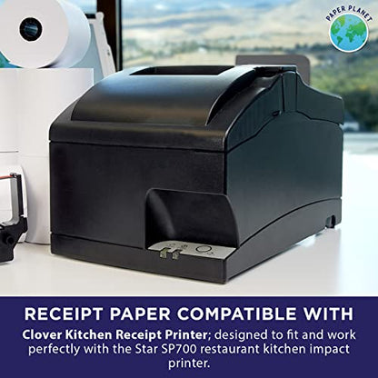 PaperPlanet White Bond Paper for Clover Kitchen Printer 20 Rolls & 1 Ribbon - size: 20 Rolls & 1 Ribbon