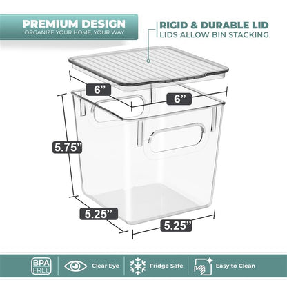 Sorbus Clear Toy Storage Bins with Lids, Stackable (Small, 8 Pack) - size: Small, style: 8 Pack