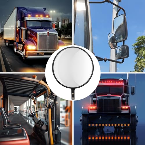 12” Acrylic Convex Mirror, Adjustable Wide Angle View Curved Security Mirro for The Garage Blind Spot, Store Safety
