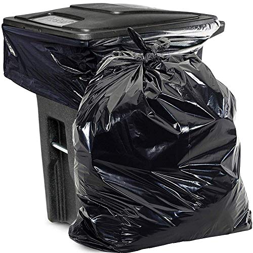 Heavy Duty 65 Gallon Black Trash Bags - (Pack of 50) 1.6 MIL - 50" x 58" Industrial Garbage Bags Premium Quality Plastic Can Liners for Recycling, Bottles, Cans, Contractors, Toter, Rubbermaid