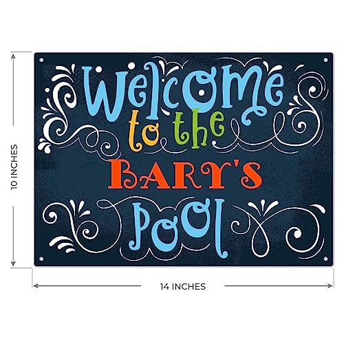 Custom Pool Sign, Welcome to The Pool, Fun Colors, Christmas Gift Dad - color: D203, size: 10x14