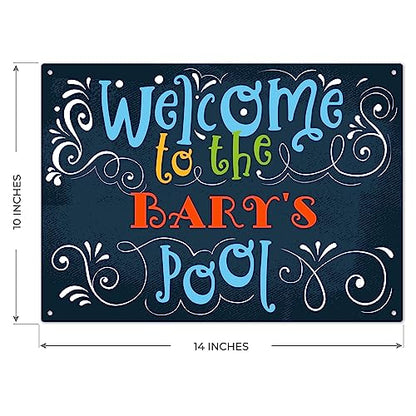Custom Pool Sign, Welcome to The Pool, Fun Colors, Christmas Gift Dad - color: D203, size: 10x14