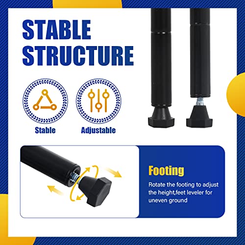 BestOffice | 6-Tier Wire Shelf with Wheels | 16.7" x 11.8" x 63.6" | Black - color: Black, size: 16.7L×11.8W×63.6H
