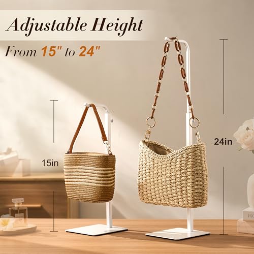 2-Pack Adjustable Tabletop Purse & Banner Display Stands, White - color: White