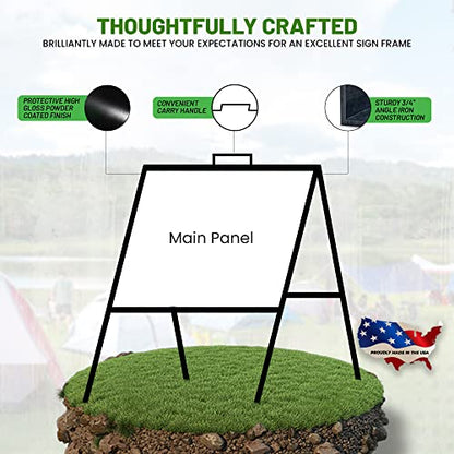 A-Frame Sign Holder - Folding Open House Stand, 18 x 24 in, Black, 1 Pack - size: 18x24 (1 Pack)