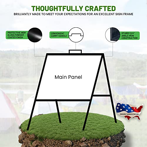 A-Frame Sign Holder - Folding Open House Stand, 18 x 24 in, Black, 2 Packs - size: 18x24 (2 Pack)