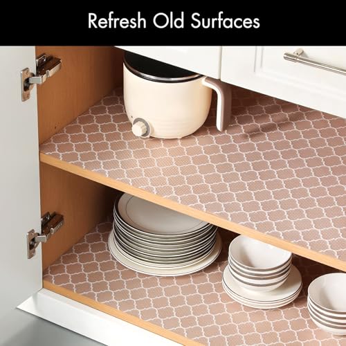 Cooyes Shelf Liner for Kitchen Cabinets, Non‑Adhesive Drawer Liner - color: Absolute White, size: 15"W x 360"L