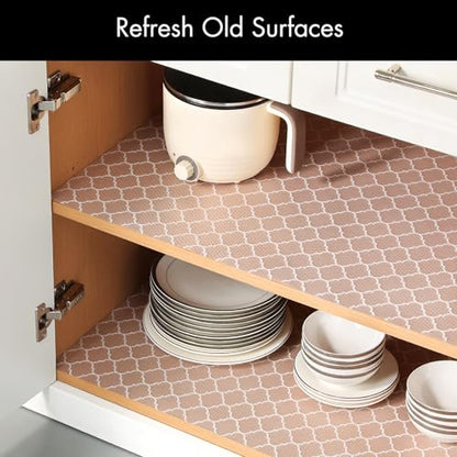 Cooyes Shelf Liner for Kitchen Cabinets, Non‑Adhesive Drawer Liner - color: Absolute White, size: 15"W x 360"L