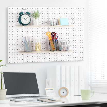Wonderjune 4 Pcs Wooden Pegboard Shelves, Brown, 9.84 x 5 Inch - color: Brown, size: 9.84 x 5 Inch
