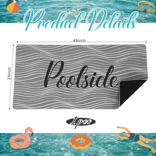 Tinideya Pool Deck Mats Non Slip Rubber with Drainage,Grey,23.62" X 47.24" - color: Grey, size: 2' x 4' (Rectangular)