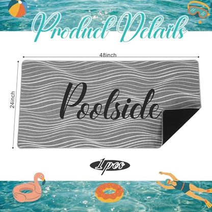 Tinideya Pool Deck Mats Non Slip Rubber with Drainage,Grey,23.62" X 47.24" - color: Grey, size: 2' x 4' (Rectangular)