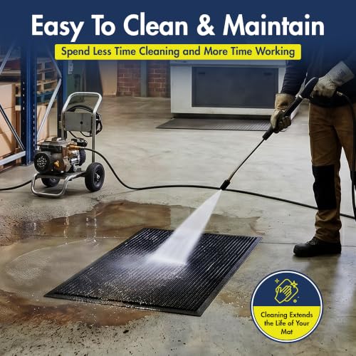 Notrax 109 Industrial Door Mat, 3' x 4' Charcoal, Made in the USA - color: Charcoal, size: 3' x 4' (Rectangular)
