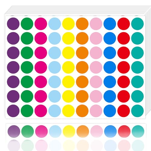 1400 PCS Colored Circle Dot Stickers 3/4" Round Coding Label - color: Colorful