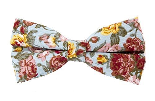 LEVAO Men's Cotton Floral Printing Bow Tie - color: Cb0128