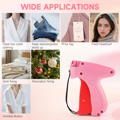 Stitch Gun for Clothes,Handheld Stitching Quick Clothing Fixer,No Sew Hemming Tool,Mini Single Sewing Fabric Stapler,Temporary Sticky Hem Fix Tack Gun,Includes 6 Needles,5000 Micro Fasteners