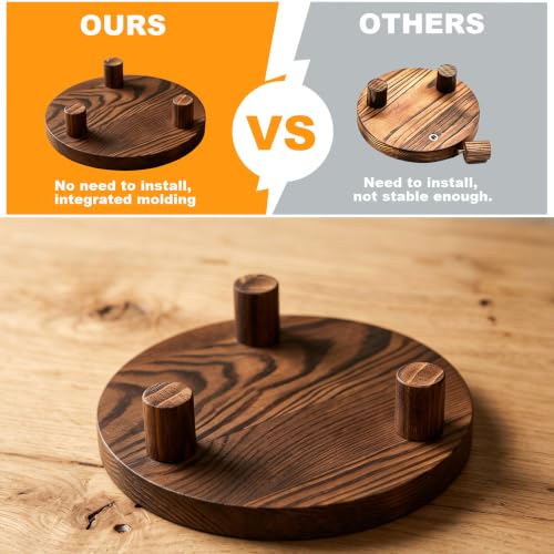 6 PCS 5/6/8 Inch Wooden Risers for Display Wood Pedestal Stand (Brown) - color: Wood