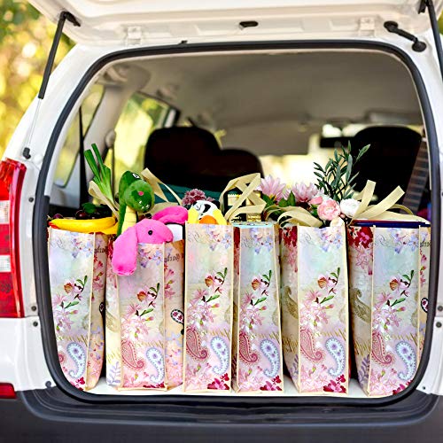 NymphFable Dragonfly Shopping Bags, 6 Pack Reusable Grocery Tote Bag 50LBS - color: Paisley Dragonfly