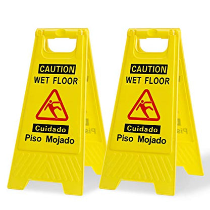CERLMLAND Wet Floor Sign, Foldable Double-Sided Warning Signs,2-Pack Yellow - size: 2-Pack