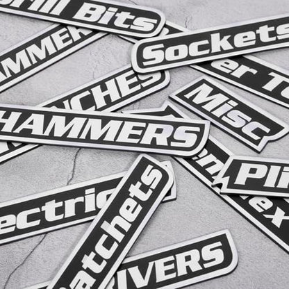 Magnetic Tool Box Labels, 12PCS