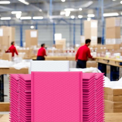 iMBAPrice 500#000 4x8 Hot Pink Color Self Seal Poly Bubble Mailers Padded Shipping Envelopes (Total 500 Bags) - color: Pink Poly Bubble, size: 4"x8" Poly (500 Envelopes) Value Pack