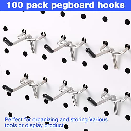 Moxweyeni 2 Inch 100 Pcs Pegboard Hooks Peg Board Stainless Steel Hangers - size: 2 Inch