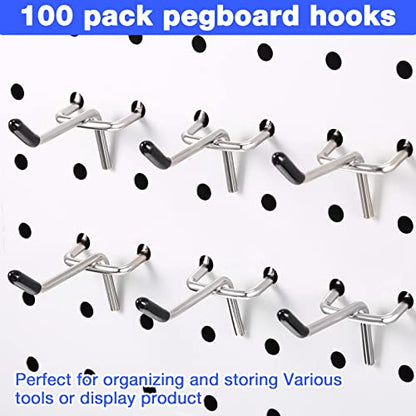 Moxweyeni 2 Inch 100 Pcs Pegboard Hooks Peg Board Stainless Steel Hangers - size: 2 Inch