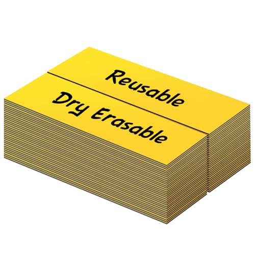LLPT Dry Erase Magnetic Labels 1" x 3" 50 Packs Yellow - color: Yellow, size: 1" x 3"