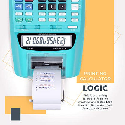 CATIGA Printing Calculator with Tape Print Out - 10 Key Adding Machine with Paper Roll, Desktop Electric Calculator for Accounting, Business, Finance, Home Office Use CP90A - color: 5) Light Blue