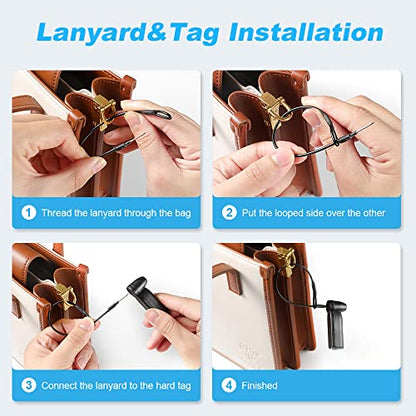 250Pcs 58Khz AM Security Clothing Tags Black Retails EAS Clothes Tag with 250 Pins and 100 Lanyards - style: 250 Black Tags + 100 Lanyards