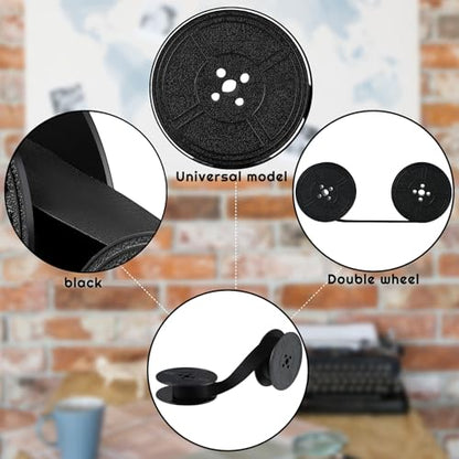 Jecery 2 Pairs Universal Typewriter Ribbon, Calculator Ribbon, Black