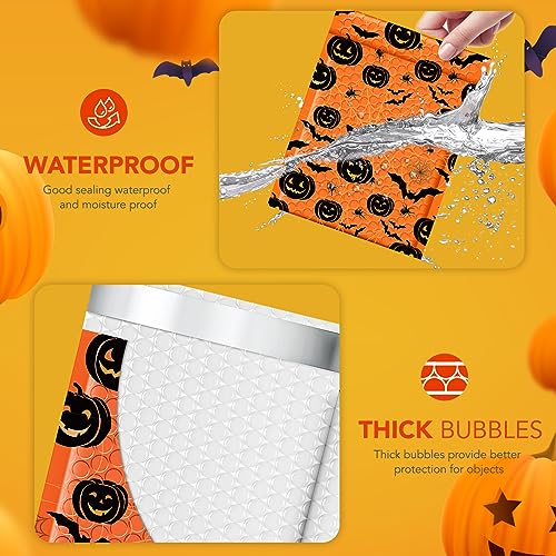 Fuxury Bubble Mailers 6x10 Inch 100 Pack Halloween Padded Envelopes - color: Orange, size: 6x10" 100 PC