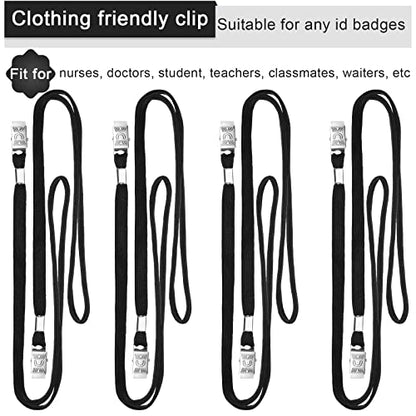 Marspark 200 Pcs Lanyards for ID Badges, Flat Swivel Hook,Black - color: Black