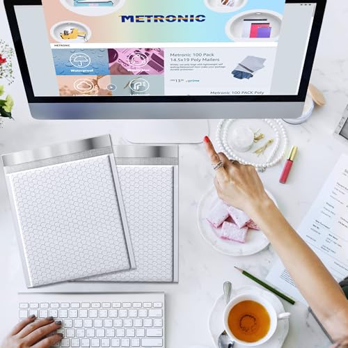 Metronic Large Bubble Mailers 10.5x16 Inch 250 Pack White Padded Envelopes - color: White, size: 10.5x16" 250PC