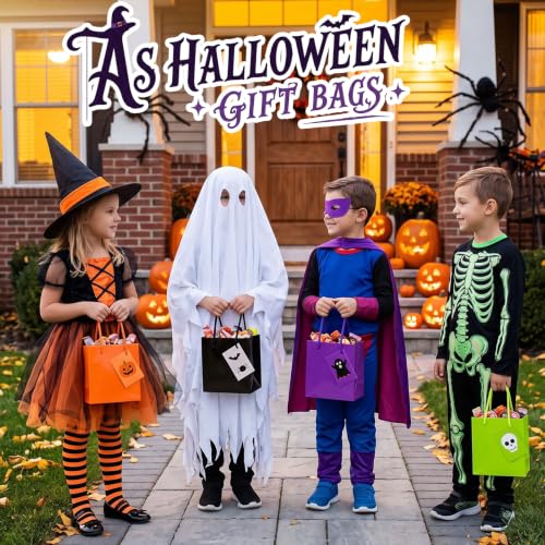 Sherr 100 Pcs Halloween Mini Gift Bags Bulk, 4 x 2.75 x 4.5 in Paper Bag - color: Halloween