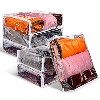 Shappy 6 Packs Clear Plastic Storage Bags with Zipper, 16 X 14 X 4 Inch - size: 16 x 14 x 4 Inch