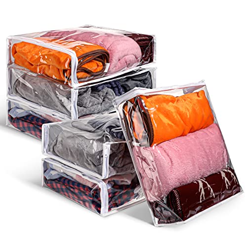 Shappy 6 Packs Clear Plastic Storage Bags with Zipper, 16 X 14 X 4 Inch - size: 16 x 14 x 4 Inch