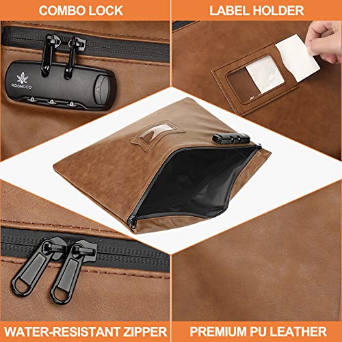 KOSMCCO Notary Bag with Lock, Brown, L - color: Brown