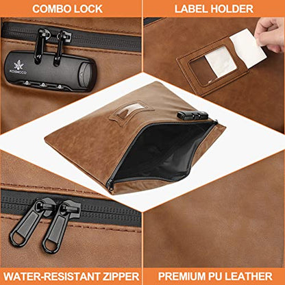 KOSMCCO Notary Bag with Lock, Brown, L - color: Brown
