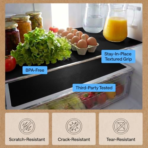 GORILLA GRIP Shelf Liner, Non-Adhesive Cabinet Liners, 20"x20' Jet Black - color: Black Onyx (Ribbed), size: 20" X 20'