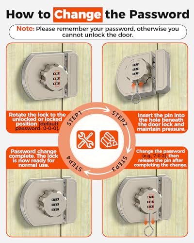Combination Cabinet Lock, Keyless Code Lock, Nickel, 1 Pack - color: Nickel-1PC