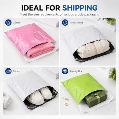 White Poly Mailers 10x13, 100 Pack Self‑Adhesive Shipping Bags - color: White, size: 10"x13"(100pcs)