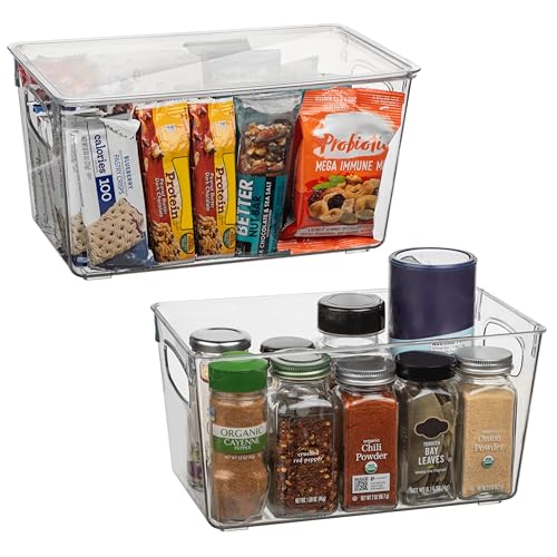 ClearSpace Pantry Storage Bins with Lids for Kitchen & Fridge, 2 Pack - size: 10"L x 6"W x 5"H