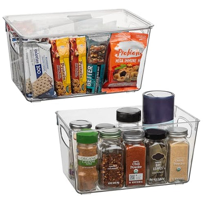 ClearSpace Pantry Storage Bins with Lids for Kitchen & Fridge, 2 Pack - size: 10"L x 6"W x 5"H