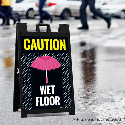 Caution Wet Floor Umbrella Sidewalk Sign Kit, 24x36 Inches Replacement Panels 2-Pack Corrugated Plastic USA Made - size: 24x36 Inches, style: 2 Pack - Replacement Panels