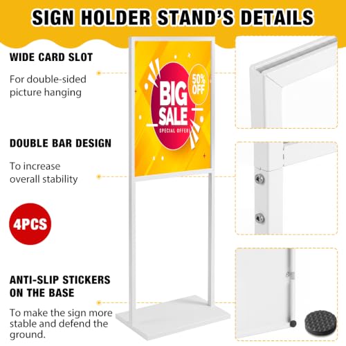 Blulu 4 Pcs Sign Stand Holder for Wedding, 19.6"x 27.5", White - color: White