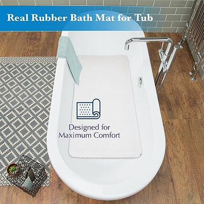 Epica Non Slip Bathtub Mat | Real Rubber Bath Mat for Tub, Shower, Baby Safety, Kids, Pet Dog, Soft No-Slip Nonskid, 16” x 28 (Pack of 2) - size: 28" x 16" (Square) (Pack of 2)