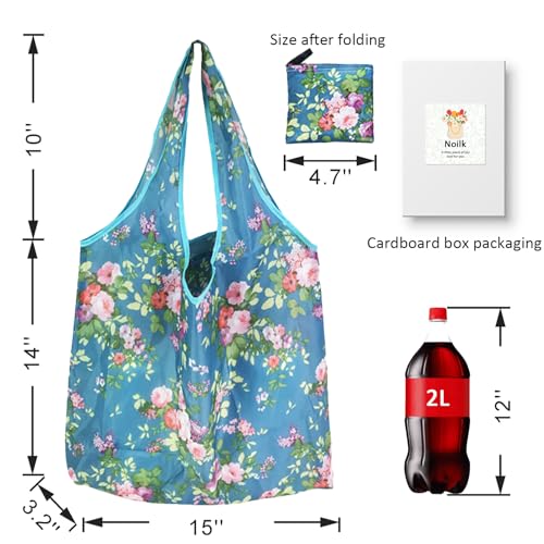 Lightweight Foldable Tote Bag, Reusable Grocery Shopping Bag - color: Rose 4 Pack